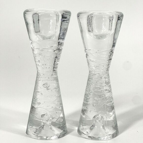 MCM Iittala Hourglass Cone Arkipelago Candle Holders Sarpaneva 5.5” Set Of 2 - Picture 1 of 6
